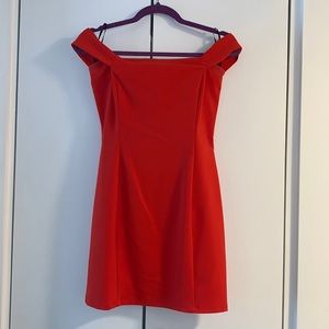 Red Off Shoulder Mini Dress